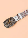 Boho Chic: Pressed Horse Design Belt with Success Buckle