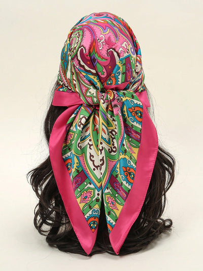 Silk Chain Print Geometric Pattern Headband Scarf Bandana - Chic and Stylish Accessory