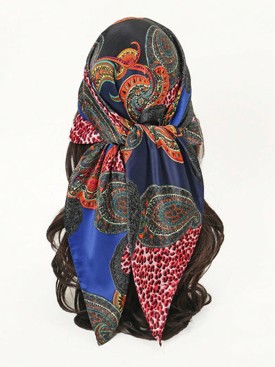 Silk Chain Print Geometric Pattern Headband Scarf Bandana - Chic and Stylish Accessory