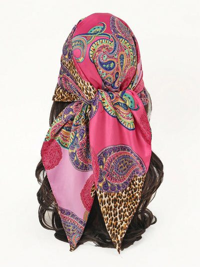 Silk Chain Print Geometric Pattern Headband Scarf Bandana - Chic and Stylish Accessory