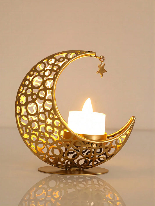 Upgrade your decor with our Bohemian Chic Moon Shaped Candle Holder. Made to elevate your bedroom and living room, our stylish accessory is a statement piece that adds warmth and ambiance. Crafted with precision, the intricate design and sleek finish will bring a touch of elegance to any space.