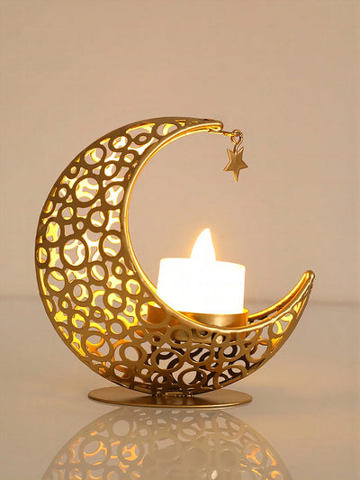 Upgrade your decor with our Bohemian Chic Moon Shaped Candle Holder. Made to elevate your bedroom and living room, our stylish accessory is a statement piece that adds warmth and ambiance. Crafted with precision, the intricate design and sleek finish will bring a touch of elegance to any space.