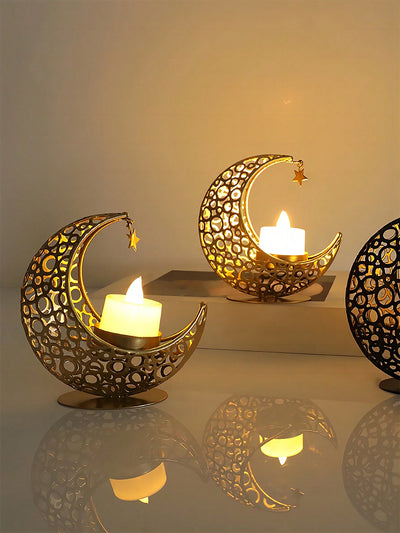 Bohemian Chic Moon Shaped Candle Holder: A Stylish Touch for Your Bedroom and Living Room Decor