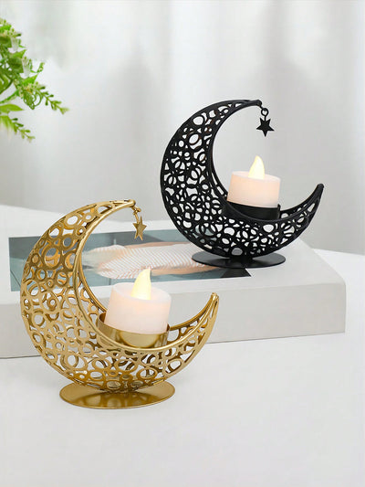 Bohemian Chic Moon Shaped Candle Holder: A Stylish Touch for Your Bedroom and Living Room Decor