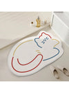 Cute Cat Pattern Anti-Slip Bath Mat with Superior Water Absorption - Soft, Durable, and Easy to Clean