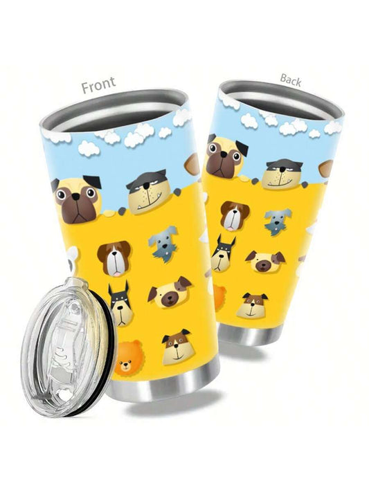 Introducing the Fresh Cartoon Style Dog Print Stainless Steel Tumbler - the ultimate gift for puppy lovers! Made with durable stainless steel, this tumbler features a fun cartoon dog print and will keep your drinks fresh and at the perfect temperature. A must-have for any dog lover.