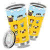 Fresh Cartoon Style Dog Print Stainless Steel Tumbler - The Perfect Gift for Puppy Lovers!