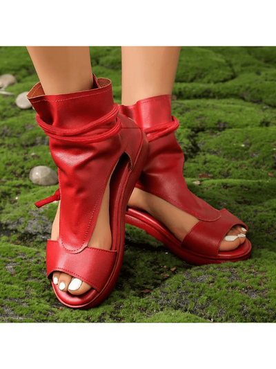 Red Waterproof Platform Sandals: Elevate Your Style with Slope Heel Fashion