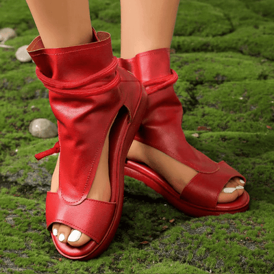 Red Waterproof Platform Sandals: Elevate Your Style with Slope Heel Fashion