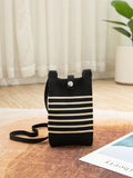 Upgrade your daily accessory with our stunning Black Striped Hollow Knitted Handbag. Perfect for traveling in style, this handbag is versatile enough for everyday use, vacations, camping trips, and more! With its sleek black stripes and unique hollow knit design, you'll be sure to turn heads wherever you go.