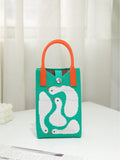 Introducing the Green Swan Embroidery Foldable Handbag: The Ultimate All-Season Women's Bag. Made with durable materials and featuring a stylish green swan embroidery, this versatile bag is perfect for any occasion.
