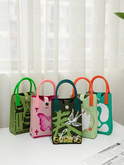 Green Swan Embroidery Foldable Handbag: The Ultimate All-Season Women's Bag