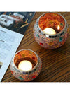 European Elegance: Flag Mosaic Glass Ball Candlestick for Candlelight Dinners and Home Decoration