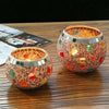 European Elegance: Flag Mosaic Glass Ball Candlestick for Candlelight Dinners and Home Decoration