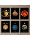 Vintage Planets and Universe Posters Set: Astronomy Artwork for Every Room