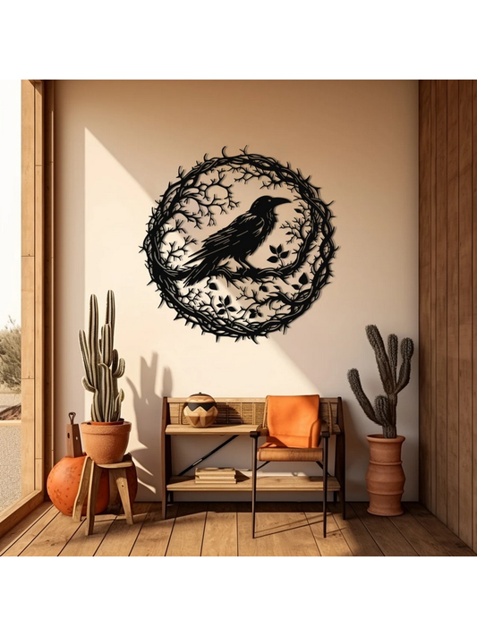 Elevate your space with our Mystical Metal Raven Wall Art. Handcrafted with care, this piece is perfect for wildlife lovers and adds a touch of intrigue to any Halloween decor. Made with quality materials, make a statement with this unique and mystical piece.