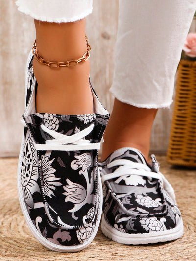 Chic and Comfy: Lace-Up Printed Shoes Perfect for Going Out