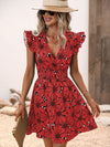 Floral Print Butterfly Sleeve Dress - Embrace Your Inner Goddess