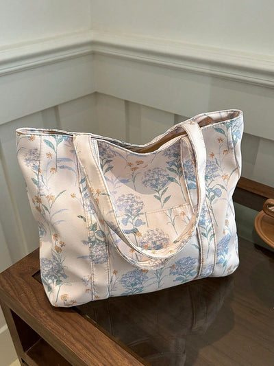 Floral Pattern Tote Bag: The Perfect Companion for Women on the Go!