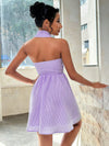 Essence of Summer: Halter Backless V-Neck Sleeveless A-Line Women's Dress