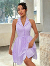 Essence of Summer: Halter Backless V-Neck Sleeveless A-Line Women's Dress