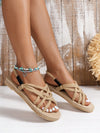 Multicolor Rainbow Flat Summer Sandals: Stylish Mule Style with Weaved Bottom for Comfort and Easy Slip-On Wrap Toe