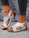 Women's Fashionable White Hollow-Out Wedges: Summer Casual Sandals