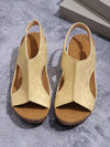 Women's Fashionable White Hollow-Out Wedges: Summer Casual Sandals