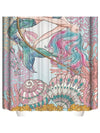 Mermaid Magic Bathroom Makeover: Pink Shell Print Shower Curtain Sets and Waterproof Bathroom Mats