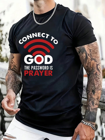 Make a Statement: Men's Casual Slogan Print Short Sleeve T-Shirt for Summer