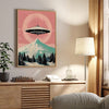 Interstellar Herd: 3-Piece UFO Highland Cattle Themed Decorative Painting Set