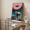 Interstellar Herd: 3-Piece UFO Highland Cattle Themed Decorative Painting Set