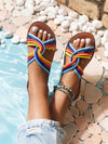 Experience ultimate comfort and style with our Rainbow Cross-Strap Flat Sandals, designed specifically for your beach vacations. The vibrant rainbow straps not only add a pop of color to your outfit, but also provide a secure fit. Enjoy every step with these perfect beach sandals.