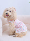 Adorable Pet Dress: Heart Plaid Patterned Cap Sleeve Dress for All Seasons