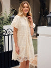 Chic and Stylish: Women's Short Embroidered Mesh Cardigan Dress