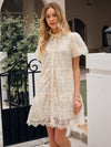 Chic and Stylish: Women's Short Embroidered Mesh Cardigan Dress