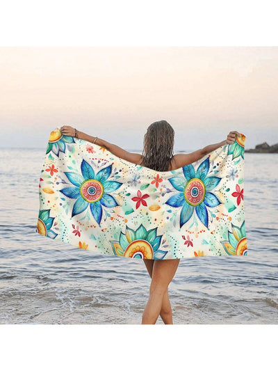 Bohemian Bliss: Ultra Fine Fiber Beach Wearable Blanket - Perfect for Summer Fun!