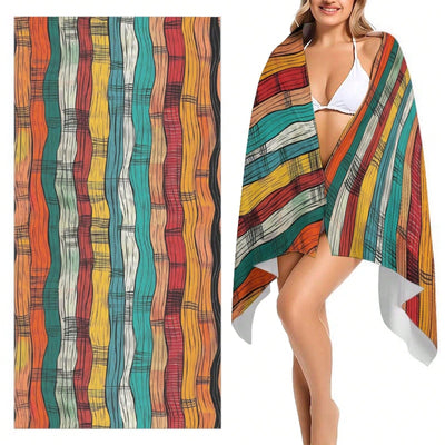 Bohemian Bliss: Ultra Fine Fiber Beach Wearable Blanket - Perfect for Summer Fun!