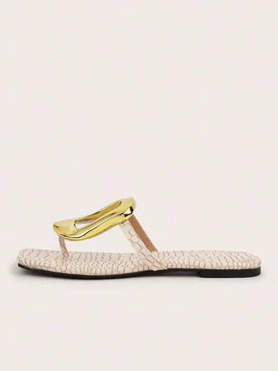 Chic White Square Toe Slip-On Sandals: Perfect for Parties, Holidays, and Casual Wear