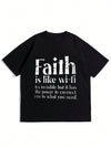 Classic Men's Casual Short Sleeve T-shirt with Letter Graphic Print