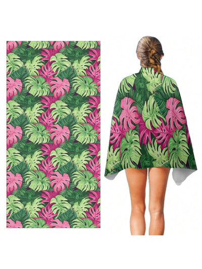 Tropical Plant Paradise: Ultra-Fine Fiber Beach Blanket for Summer Fun