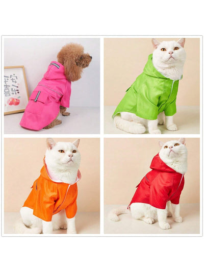 Candy-Colored Korean Style Hooded Dog Raincoat: Keep Your Bichon Frise Dry in Style!