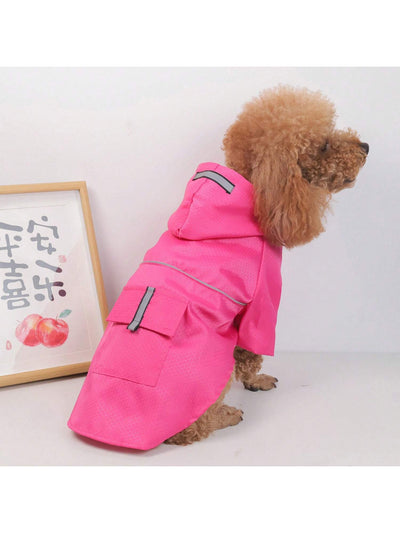 Candy-Colored Korean Style Hooded Dog Raincoat: Keep Your Bichon Frise Dry in Style!