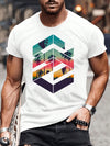 Men's Geometric Sunset Beach T-Shirt: Embrace the Summer Vibes