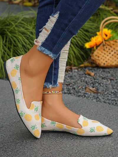 Elegant Butterfly Pattern Pointed Toe Flat Shoes - Lightweight Comfort for Daily Wear