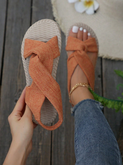 Crossed Cloth Upper Lightweight Sandals: Stylish and Comfortable for Outdoor Adventures