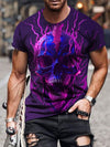 Summer Style: Men's Casual Skull Print Crew Neck Short Sleeve T-Shirt