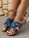 Earth Toned Butterfly Rhinestone Toe Ring Sandals - Summer New Arrival