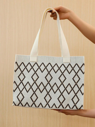 Chic and Practical: Large Knitted Shoulder Tote Bag for Women