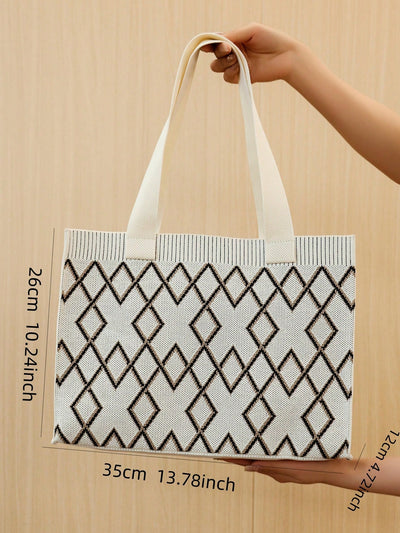 Chic and Practical: Large Knitted Shoulder Tote Bag for Women